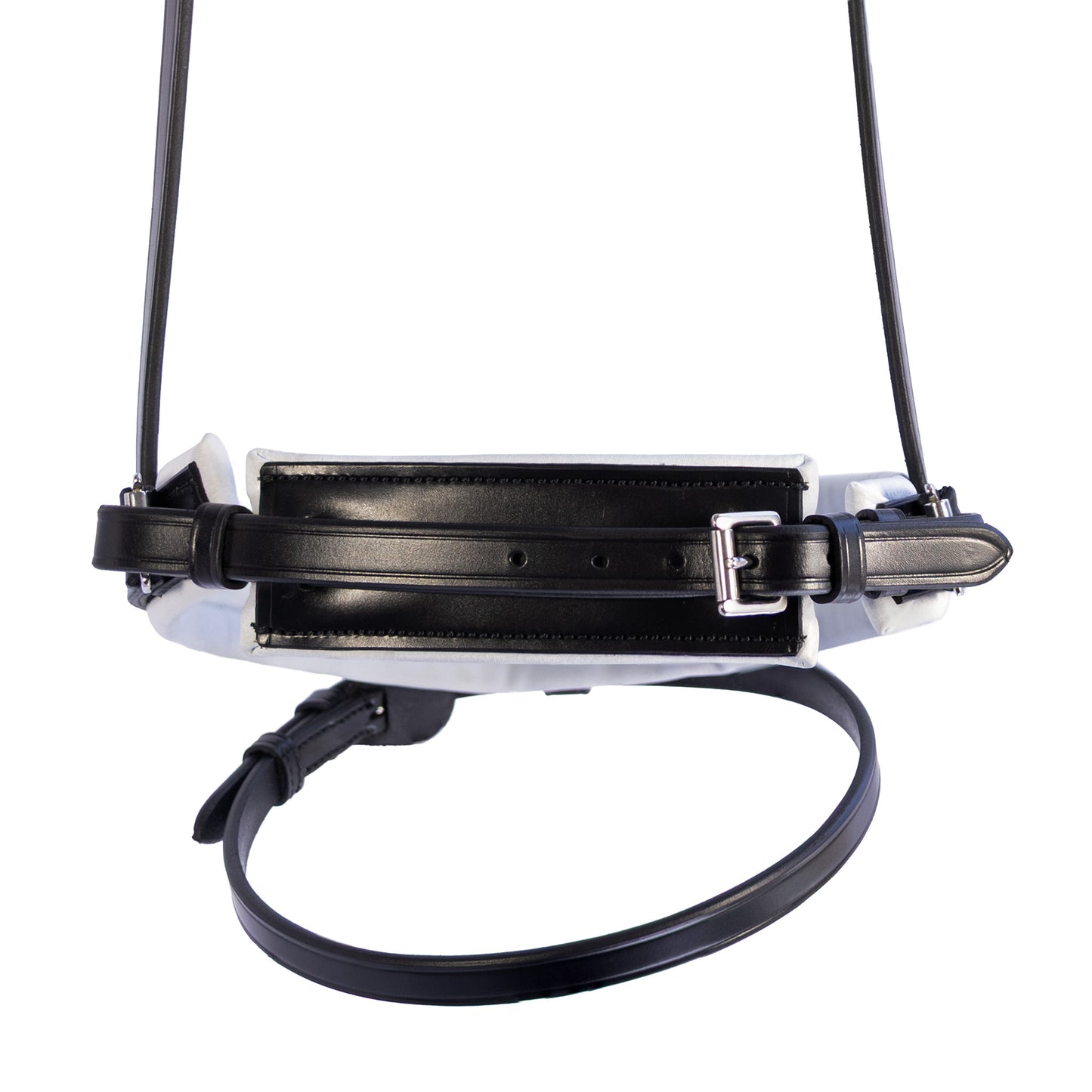 Contour White Padded Hanoverian Crank - Black Noseband