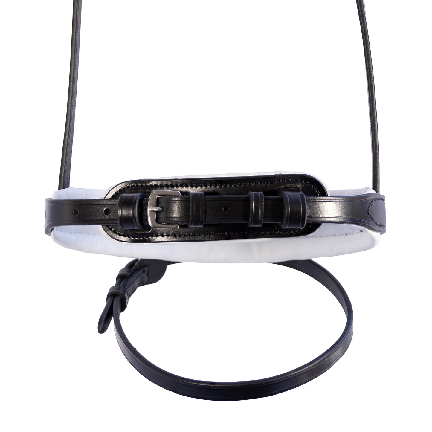 Contour Plain White Padded Hanoverian Eventer - Black Noseband