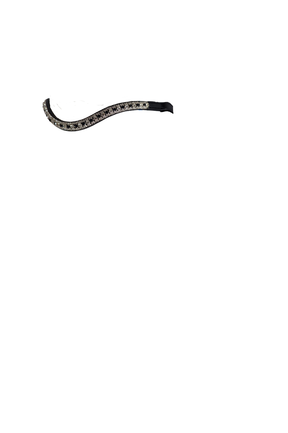 Black & Clear Thin Crystal Wave - Black Browband