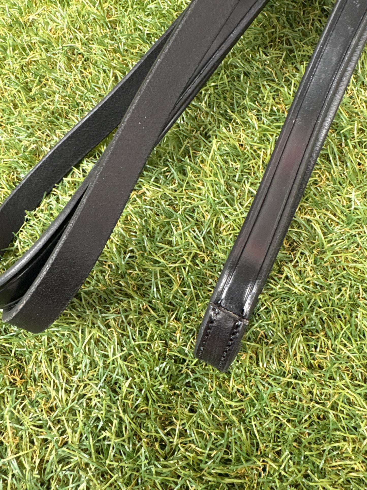 PONY/COB Curb Leather Reins - Black