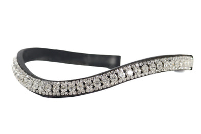 Clear Thin Crystal Wave - Black Browband