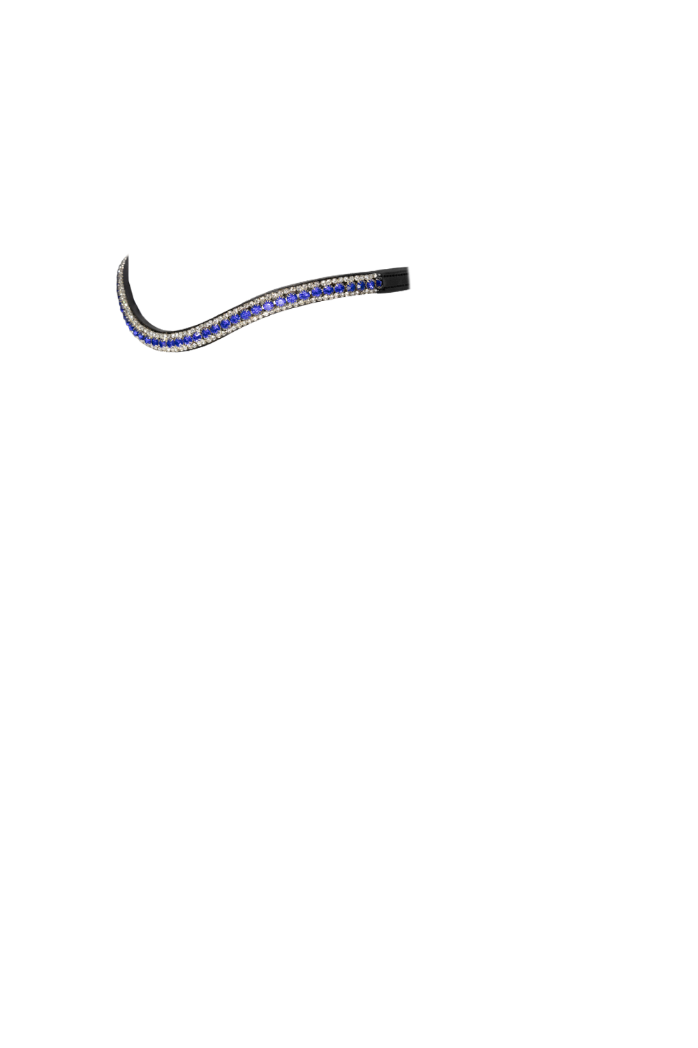 Zephyr Blue Thin Crystal Wave - Black Browband