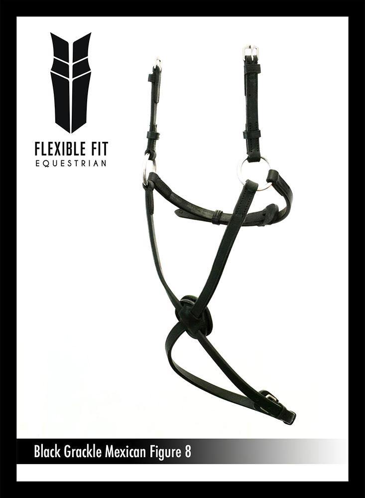 FIGURE 8 - BLACK NOSEBAND - Flexible Fit Equestrian Australia