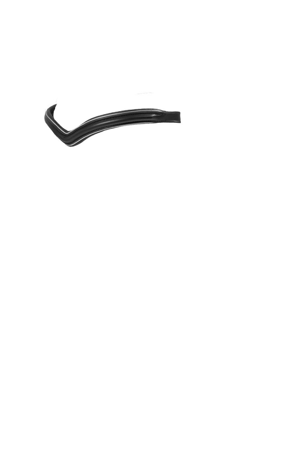Raised V with Silver Pipe - Black Browband
