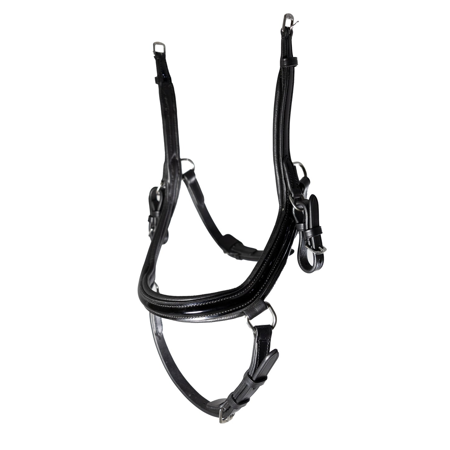 RAISED PATENT 2 IN 1 COMFORT NOSEBAND -BLACK
