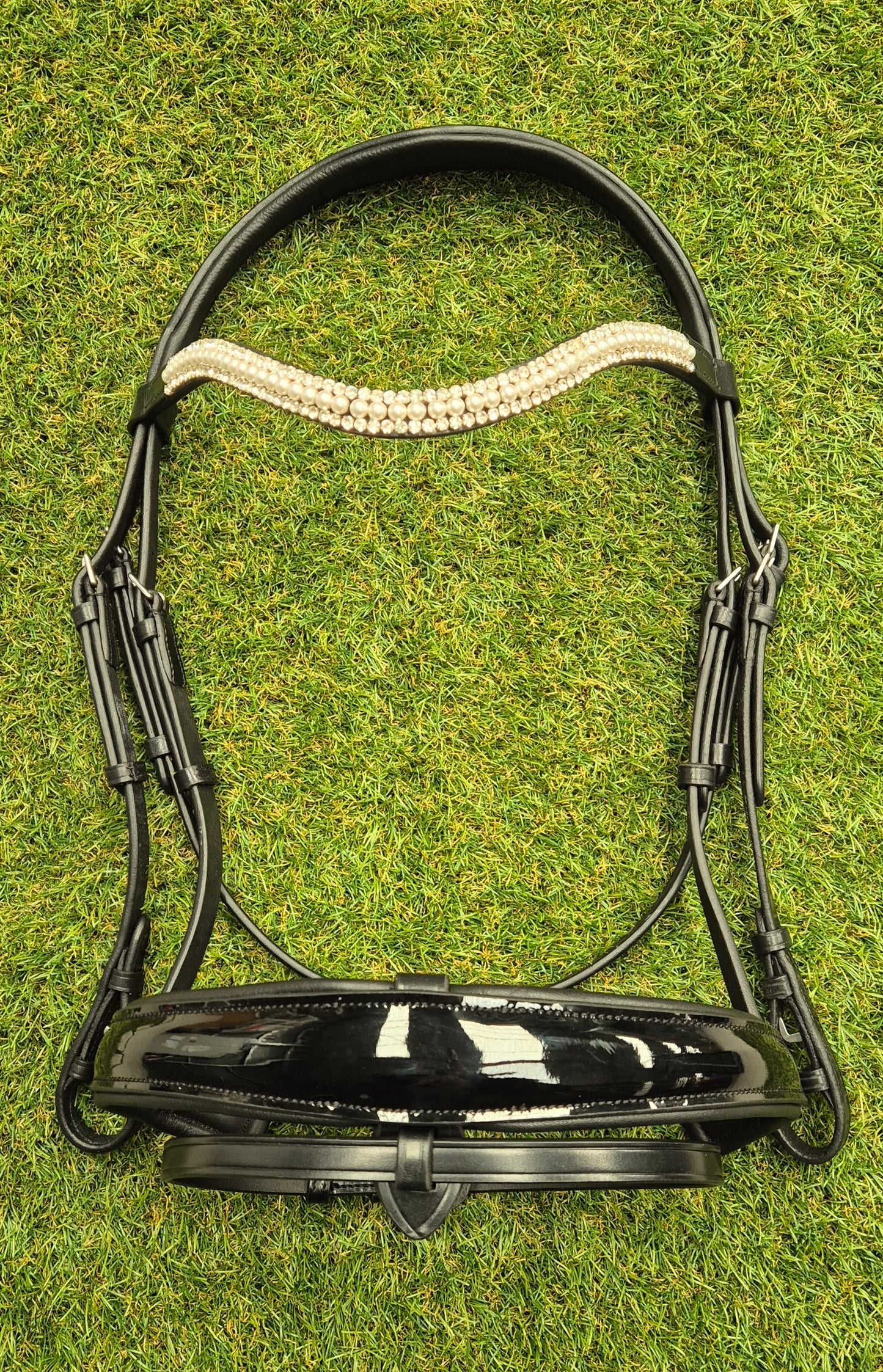 Full size black premium gel snaffle sales bridle - no reins