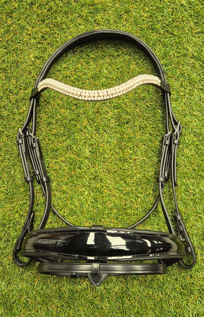 Full size black premium gel snaffle sales bridle - no reins