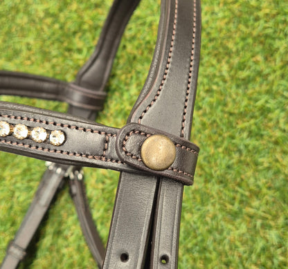 Full size Havana Premium Gel Snaffle Sales Bridle - no reins