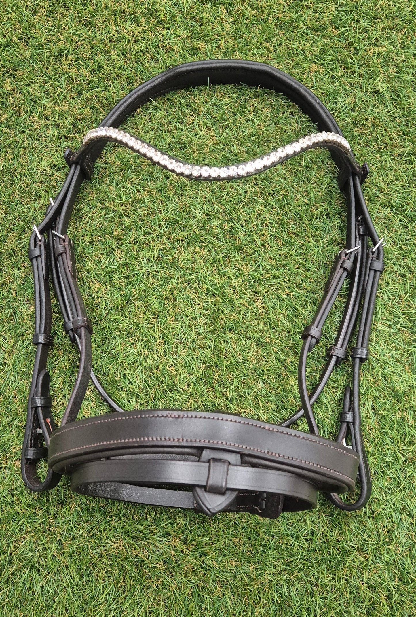 Cob Size Havana Premium Gel Snaffle Sales Bridle - No Reins