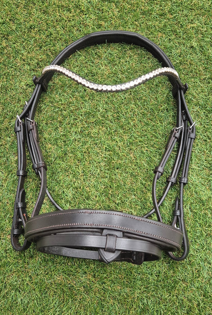 Cob Size Havana Premium Gel Snaffle Sales Bridle - No Reins