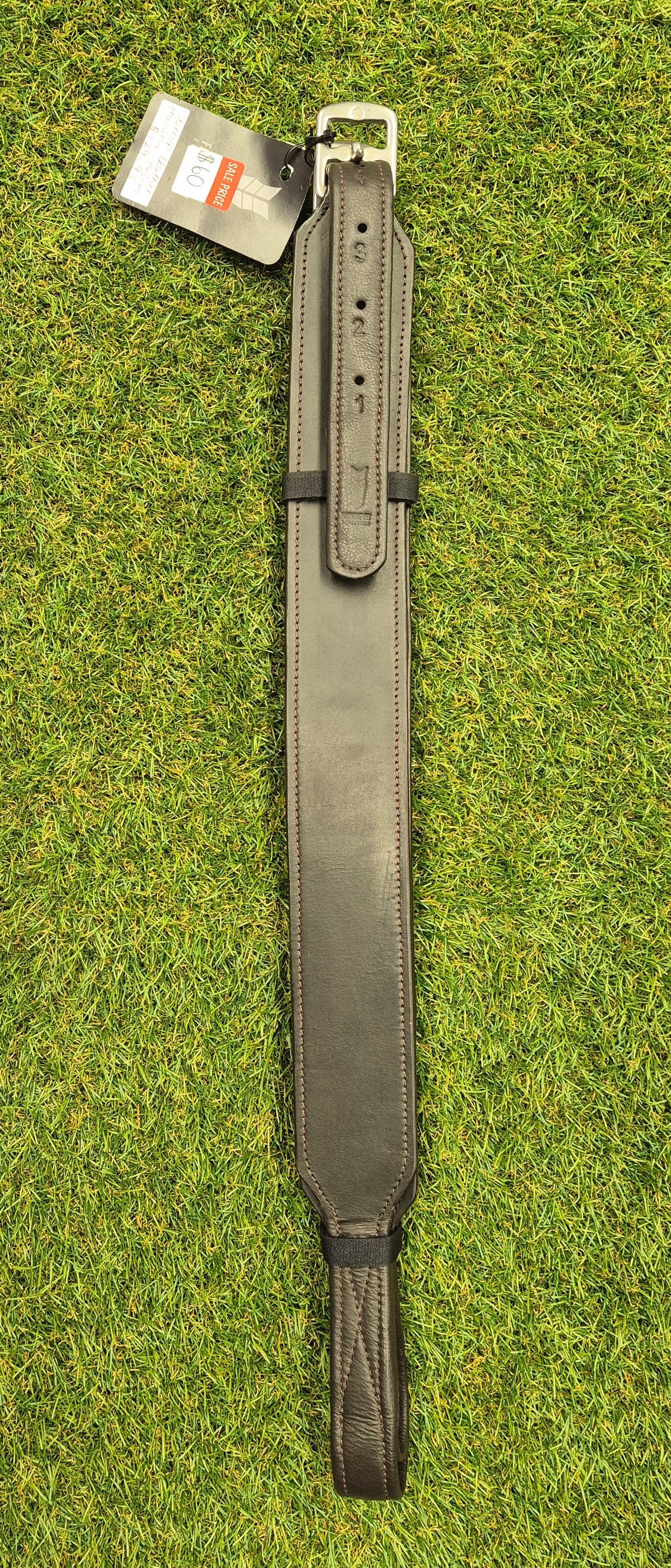 Safety stirrup leathers wide havana 145cm - sale