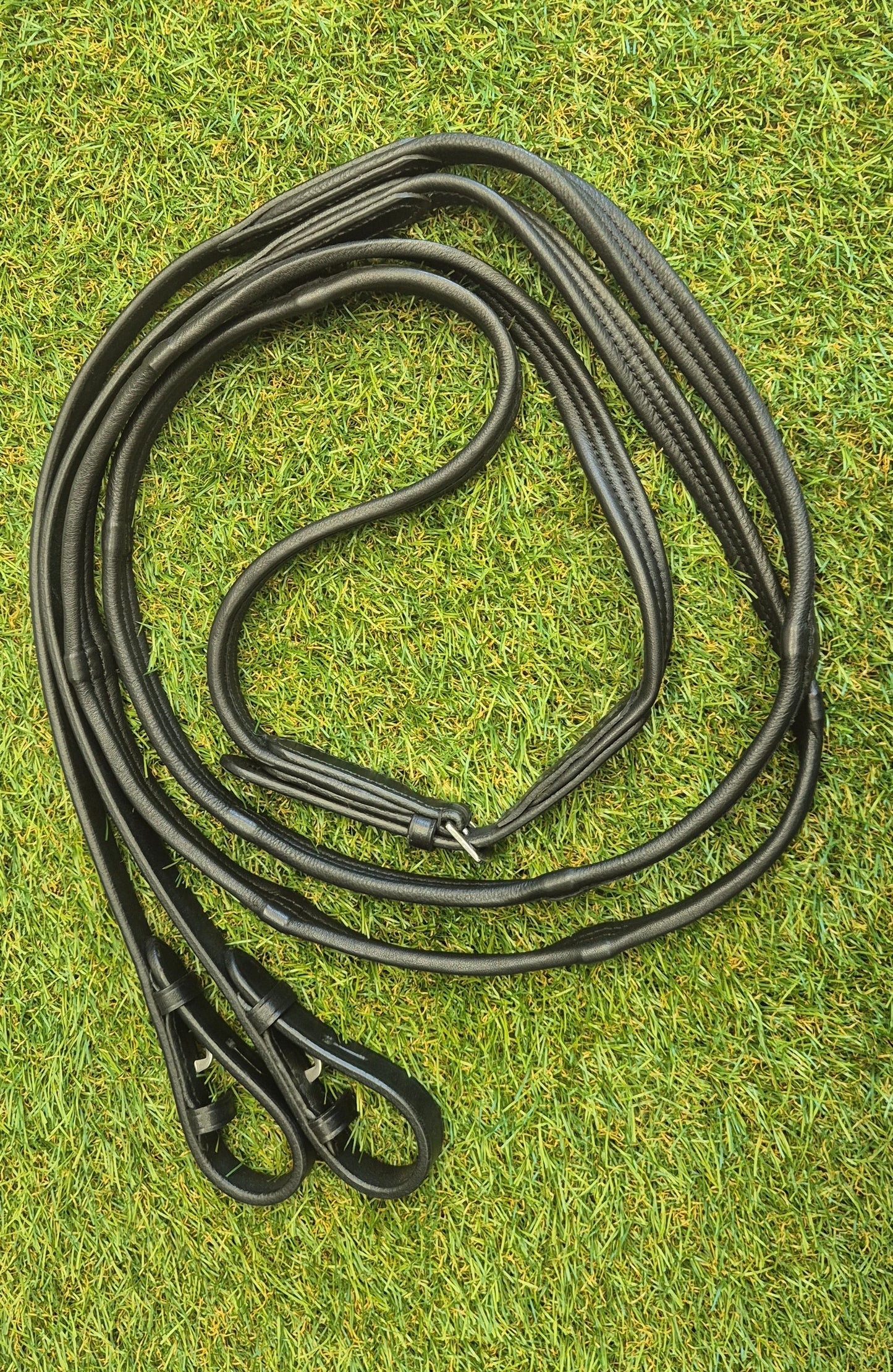 Padded Leather Reins 5/8 Black Full - sale