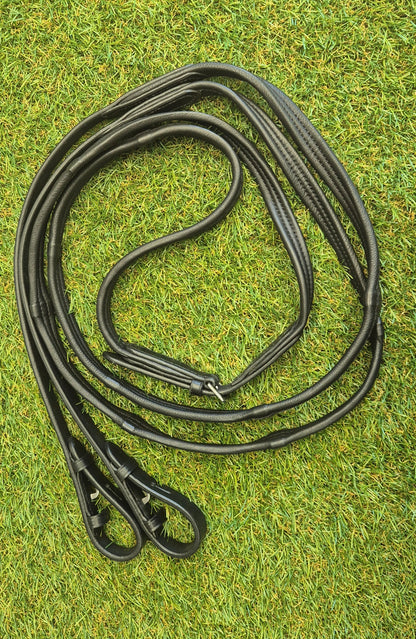 Padded Leather Reins 5/8 Black Full - sale