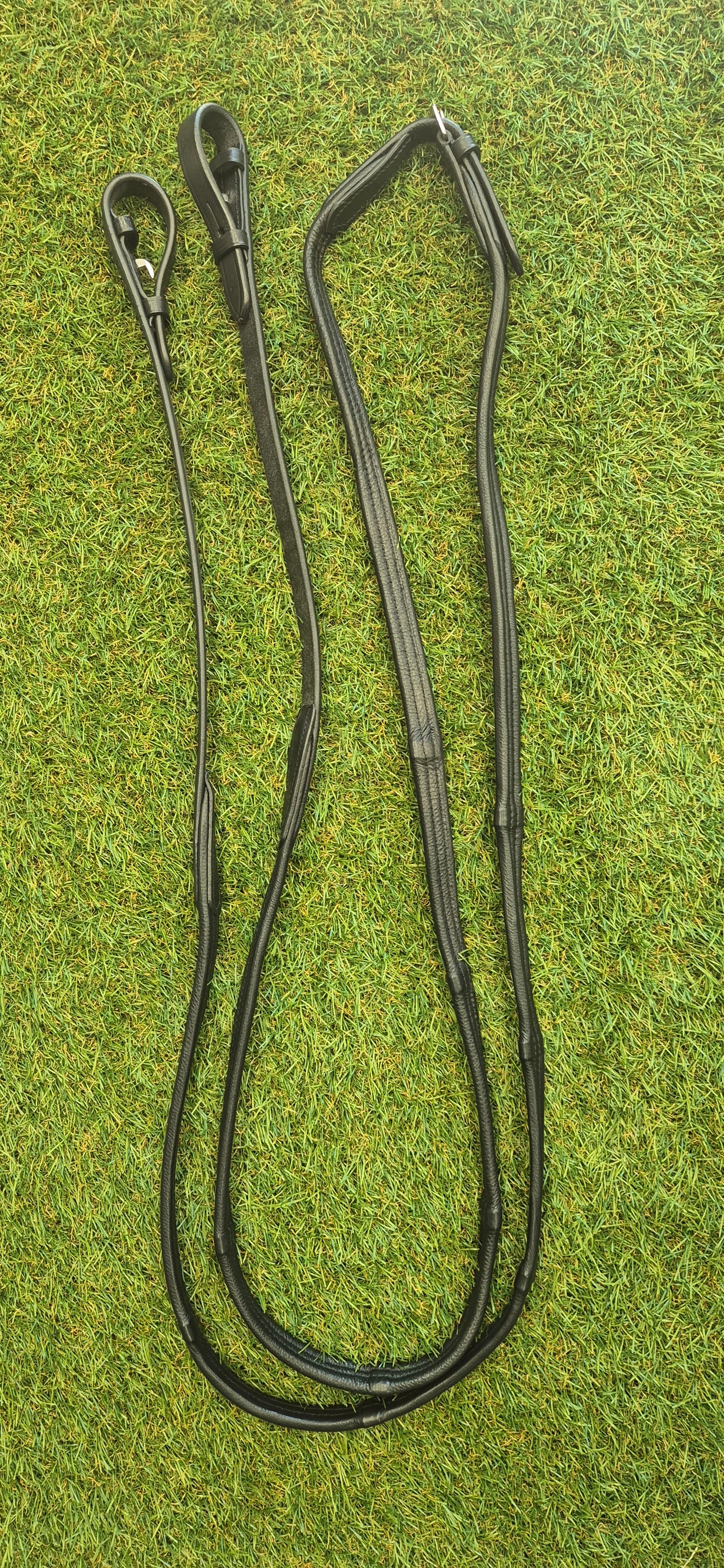 Padded Leather Reins 5/8 black cob - sale