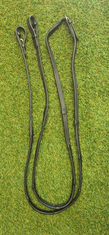 Padded Leather Reins 5/8 black cob - sale