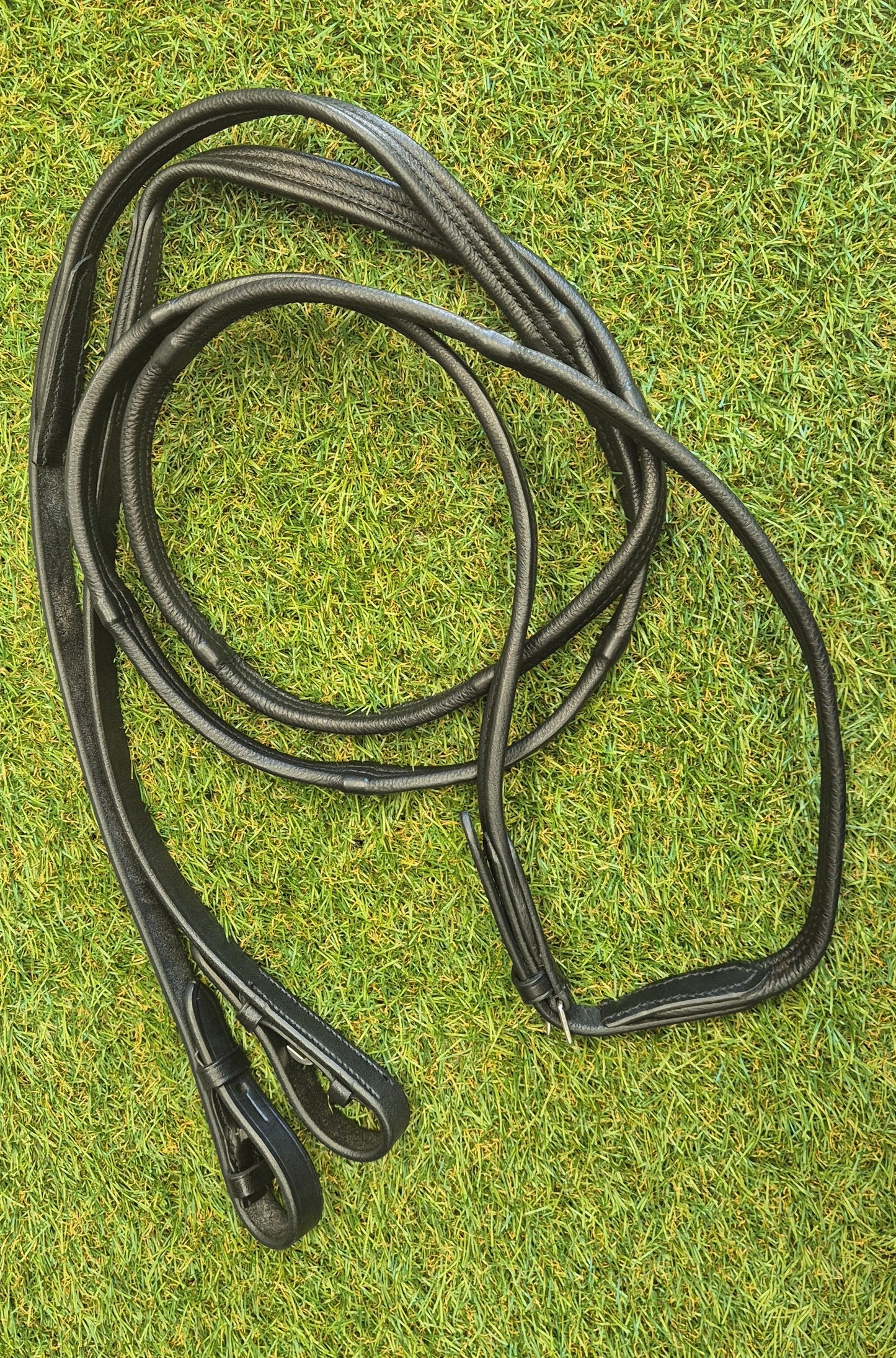 Padded Leather Reins 5/8 black cob - sale