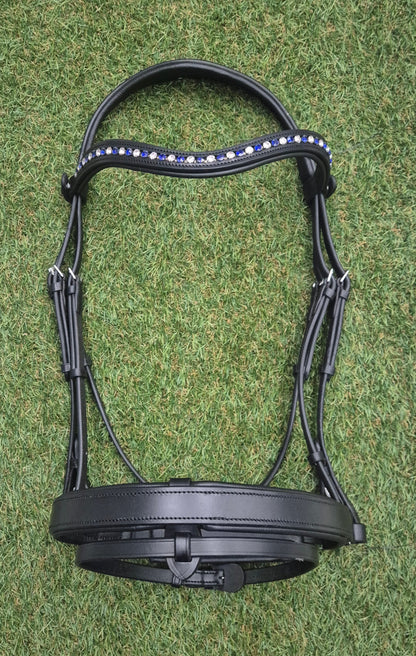 Warmblood size black premium gel snaffle sales bridle - no reins