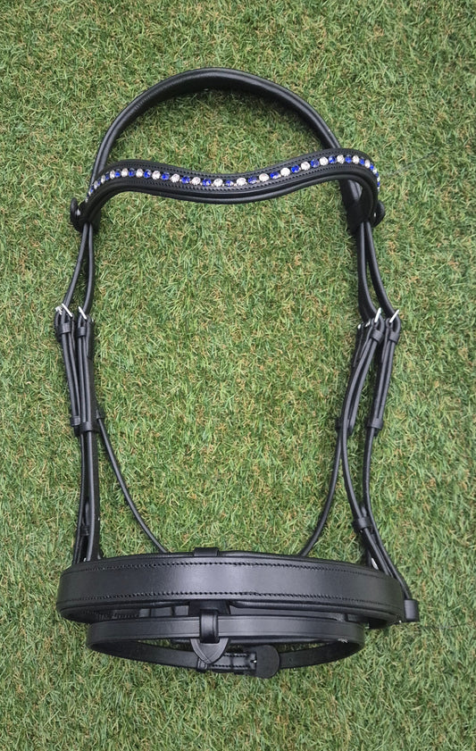 Warmblood size black premium gel snaffle sales bridle - no reins