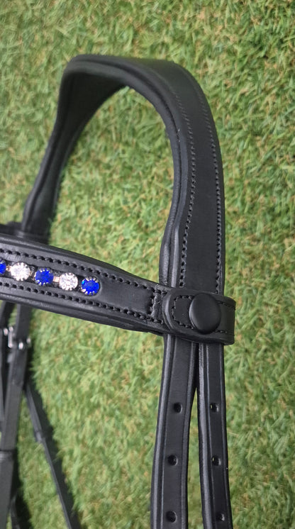 Warmblood size black premium gel snaffle sales bridle - no reins