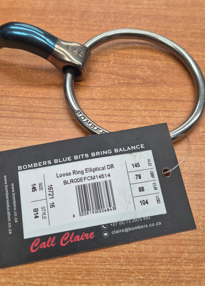 Bombers Loose Ring Elliptical Dressage Bit 145 - Sale