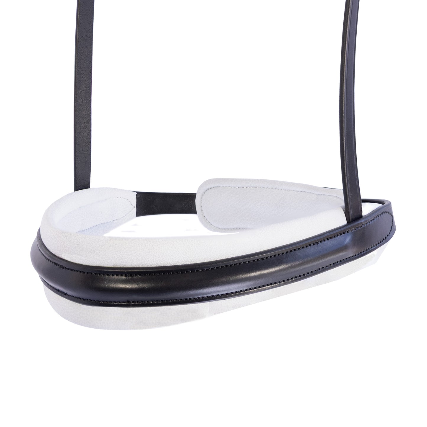 Contour White Padded Eventer - Black Double Bridle Noseband