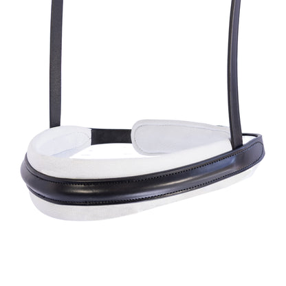 Contour White Padded Eventer - Black Double Bridle Noseband
