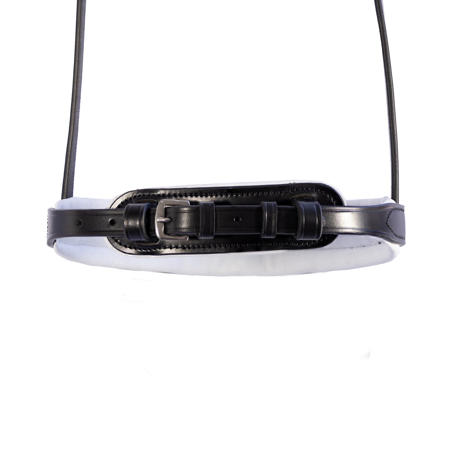 Contour White Padded Eventer - Black Double Bridle Noseband