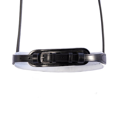 Contour White Padded Eventer - Black Double Bridle Noseband