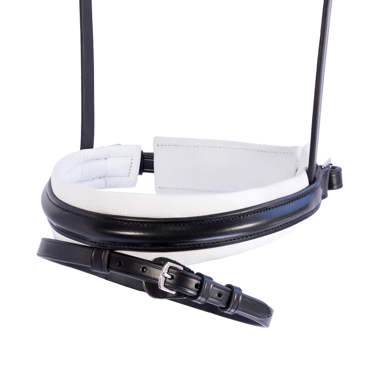 Contour White Padded Hanoverian Crank - Black Noseband