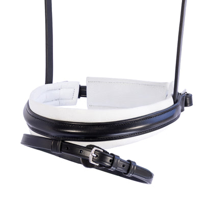 Contour White Padded Hanoverian Crank - Black Noseband