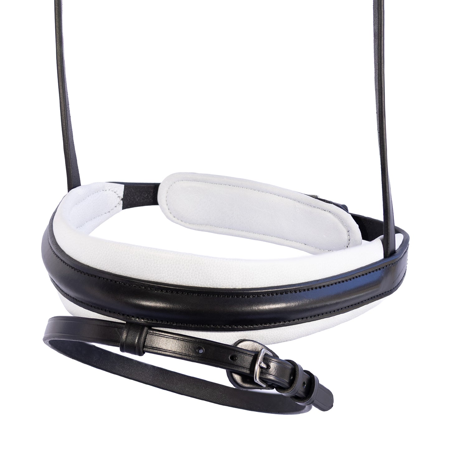 Contour Plain White Padded Hanoverian Eventer - Black Noseband