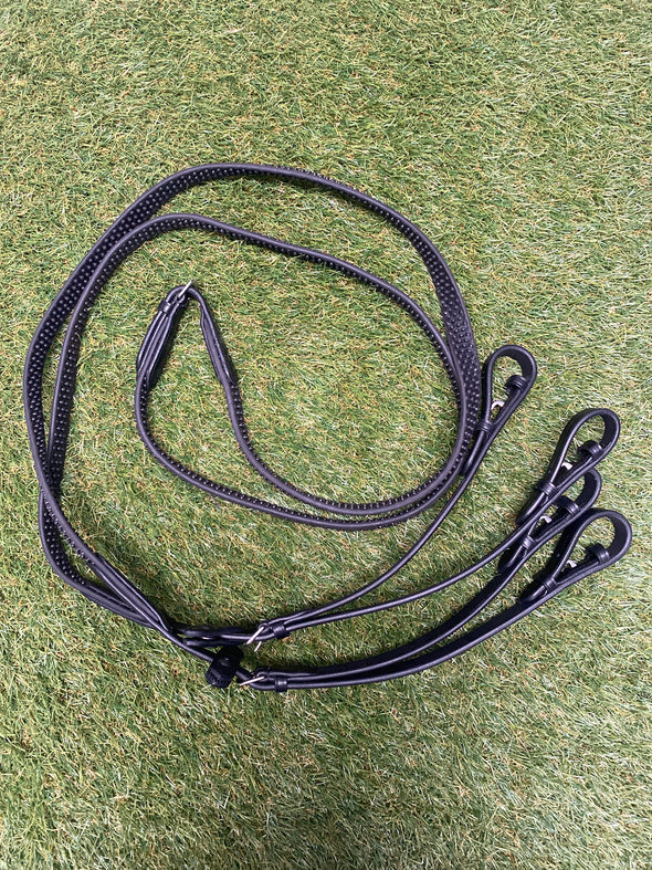 Full Size Black Biogrip Split Reins