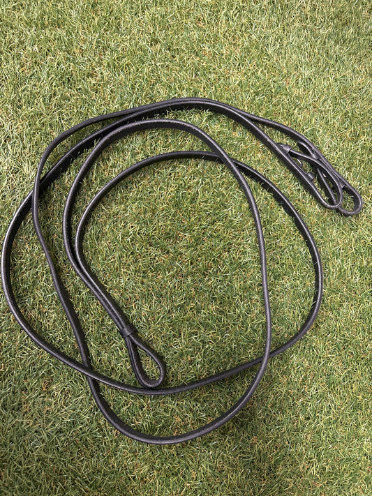 PONY/COB Curb Leather Reins - Black