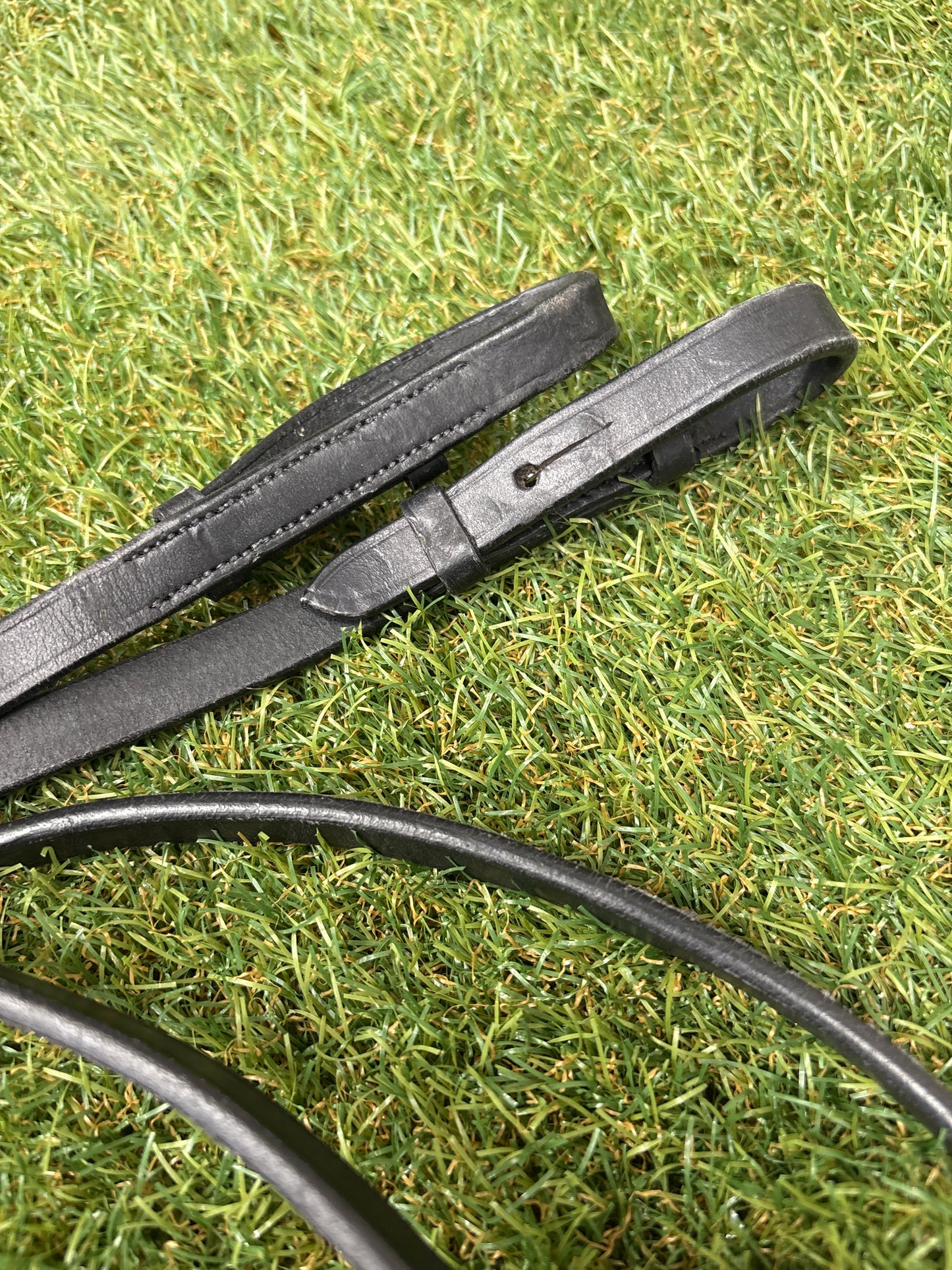 PONY/COB Curb Leather Reins - Black