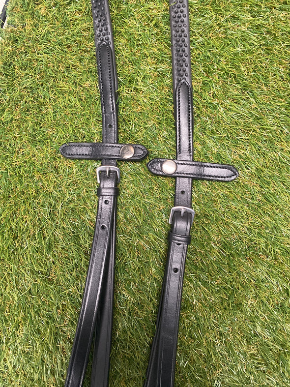 Full Size Black Biogrip Split Reins