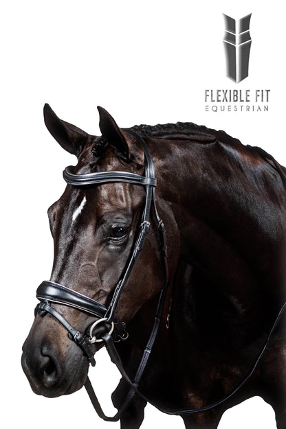 Premium Black Snaffle Bridle 'Columbus'