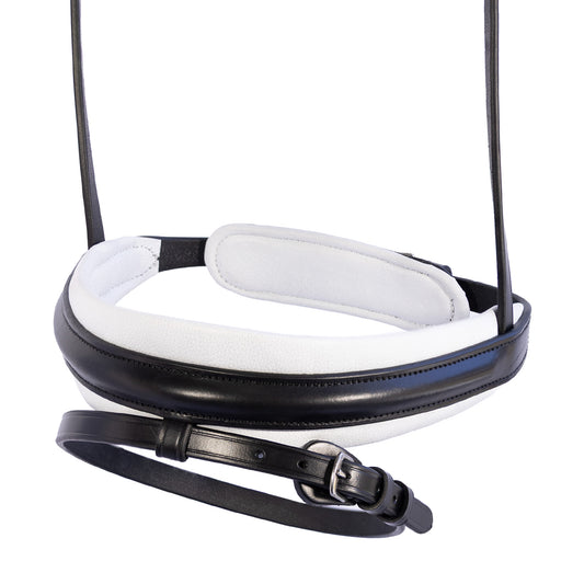 Contour White Padded  Converter Eventer - Black Snaffle / Double Noseband