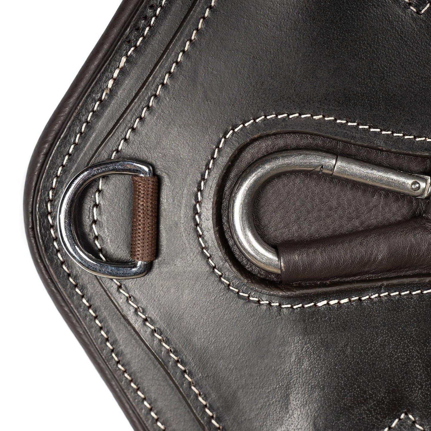 Anatomical Short Stud Girth - Blue & White Elastic