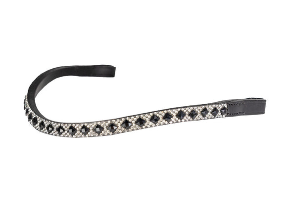Black and clear hotfix Crystal Wave - Black Browband