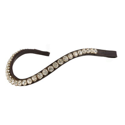 Single Row Crystal Deep Wave - Havana Browband