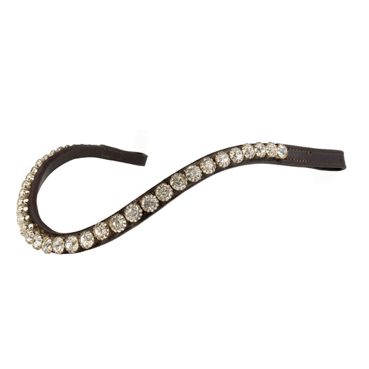Single Row Crystal Deep Wave - Havana Browband