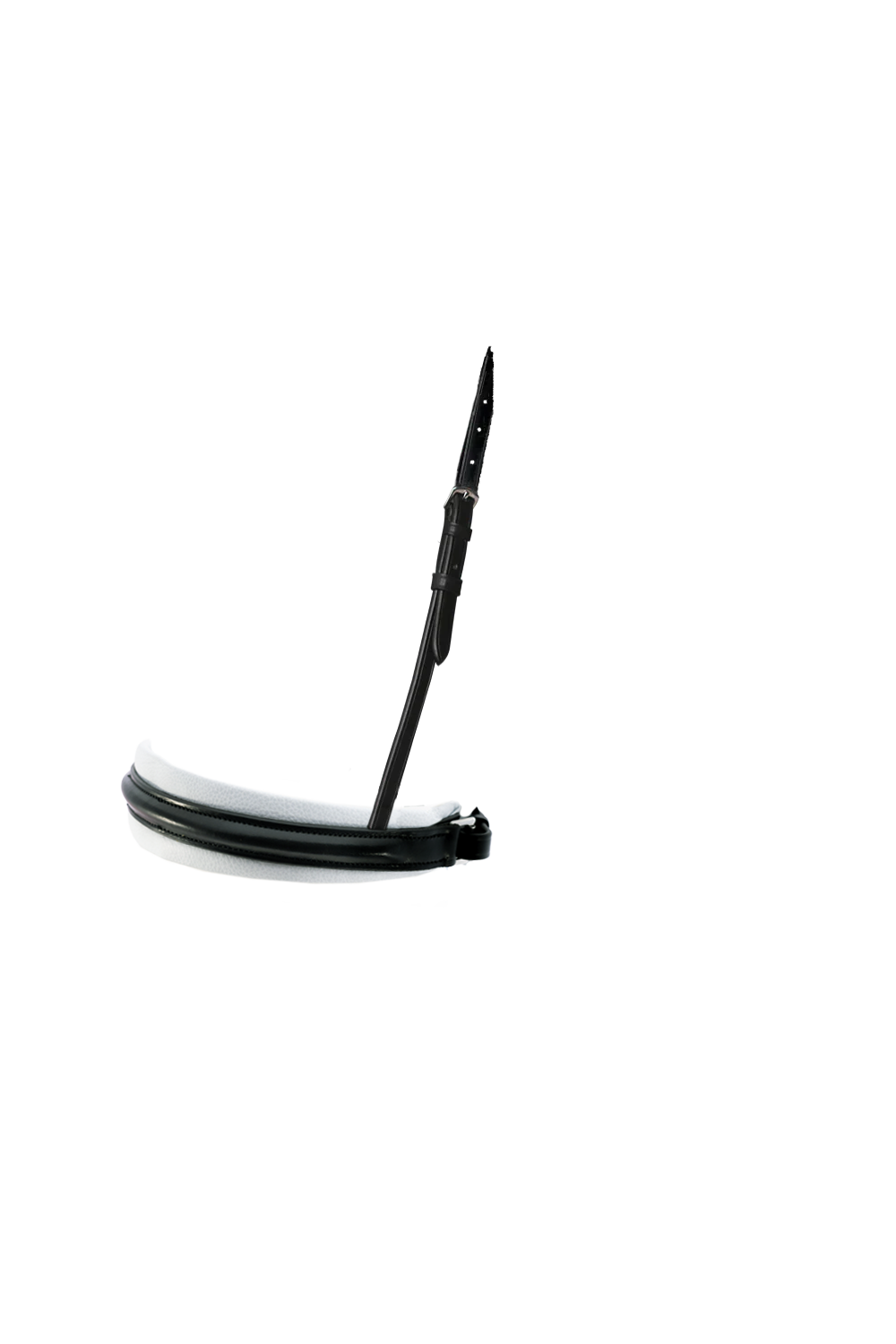 Contour White Padded Crank - Black Double Bridle Noseband