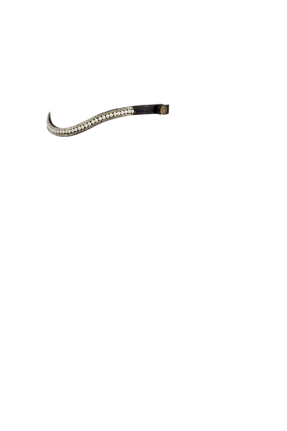 QUICK CHANGE WHITE PEARL AND CLEAR CRYSTAL WAVE - HAVANA BROWBAND