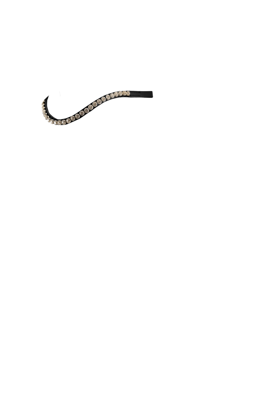 Single Row Crystal Deep Wave - Black Browband
