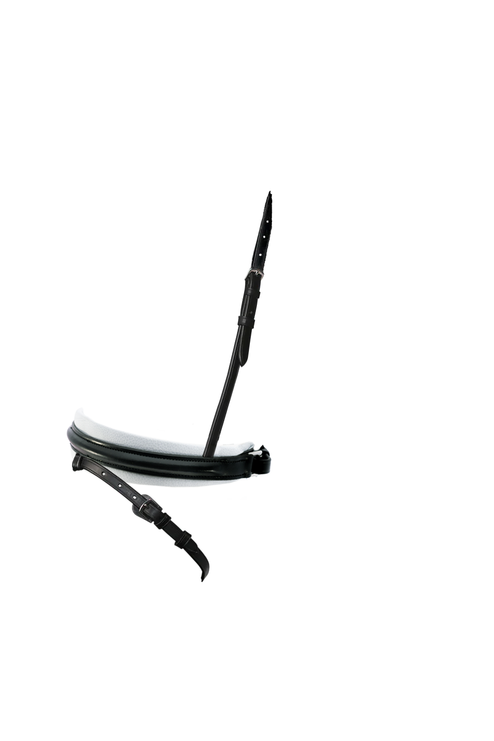 Contour White Padded Hanoverian Crank - Black Noseband