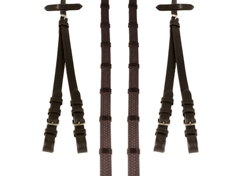 Rubber Grip Split Havana Reins