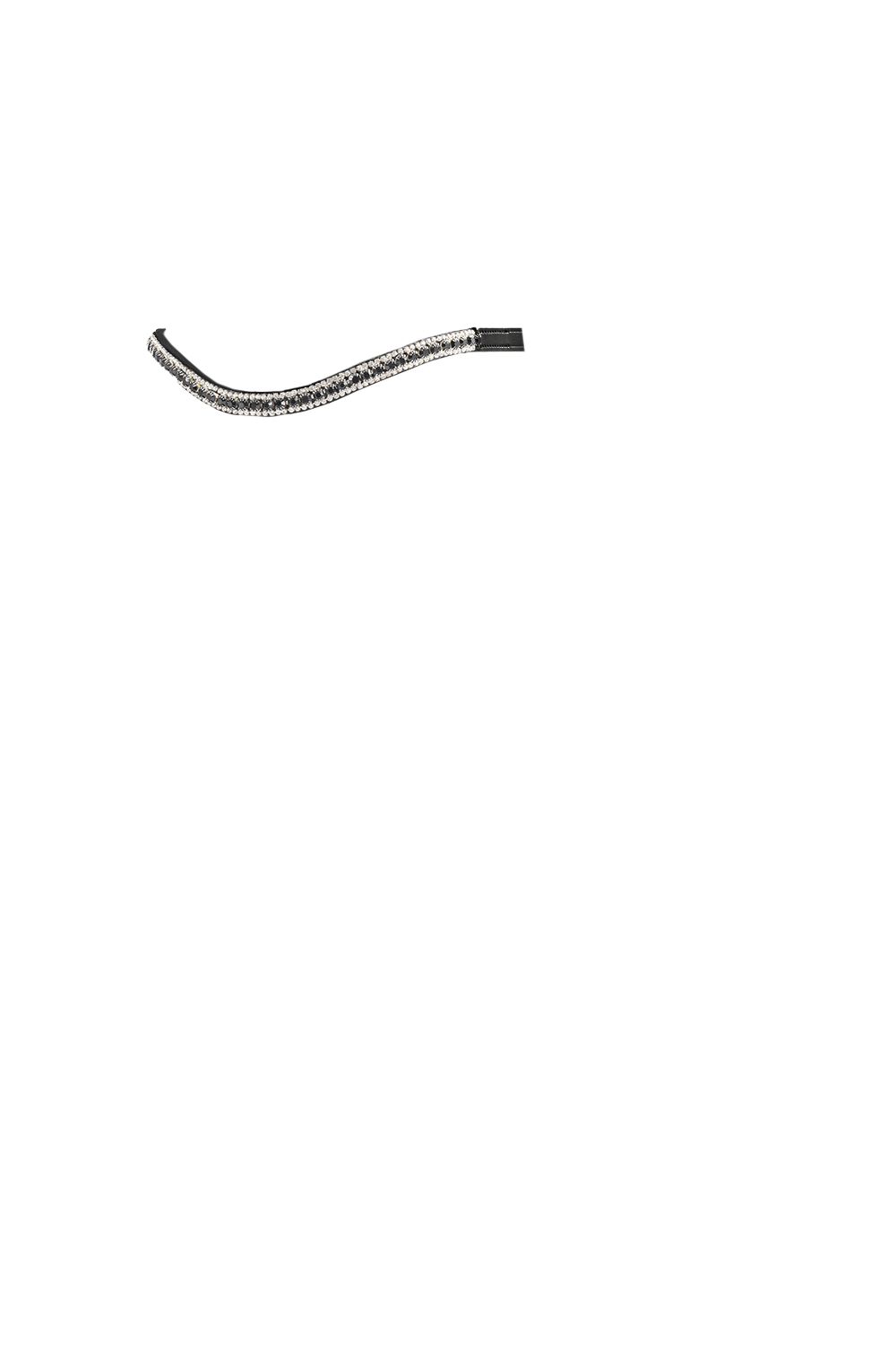 Main Black & Clear Thin Crystal Wave - Black Browband