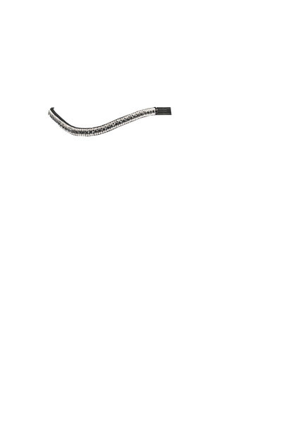Main Black & Clear Thin Crystal Wave - Black Browband