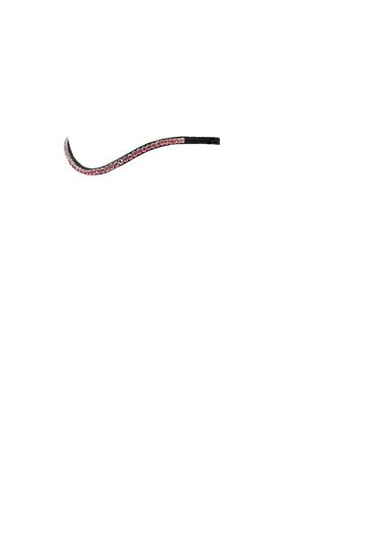 Single Row Pink Thin Crystal Wave - Black Browband