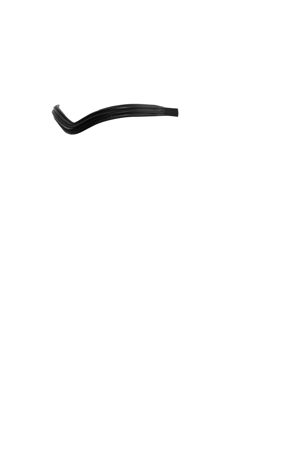 THIN RAISED V - BLACK BROWBAND